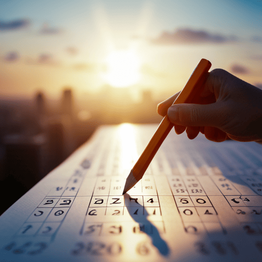 An image of a person's hand holding a pencil, hovering over a sheet of paper with intricate calculations